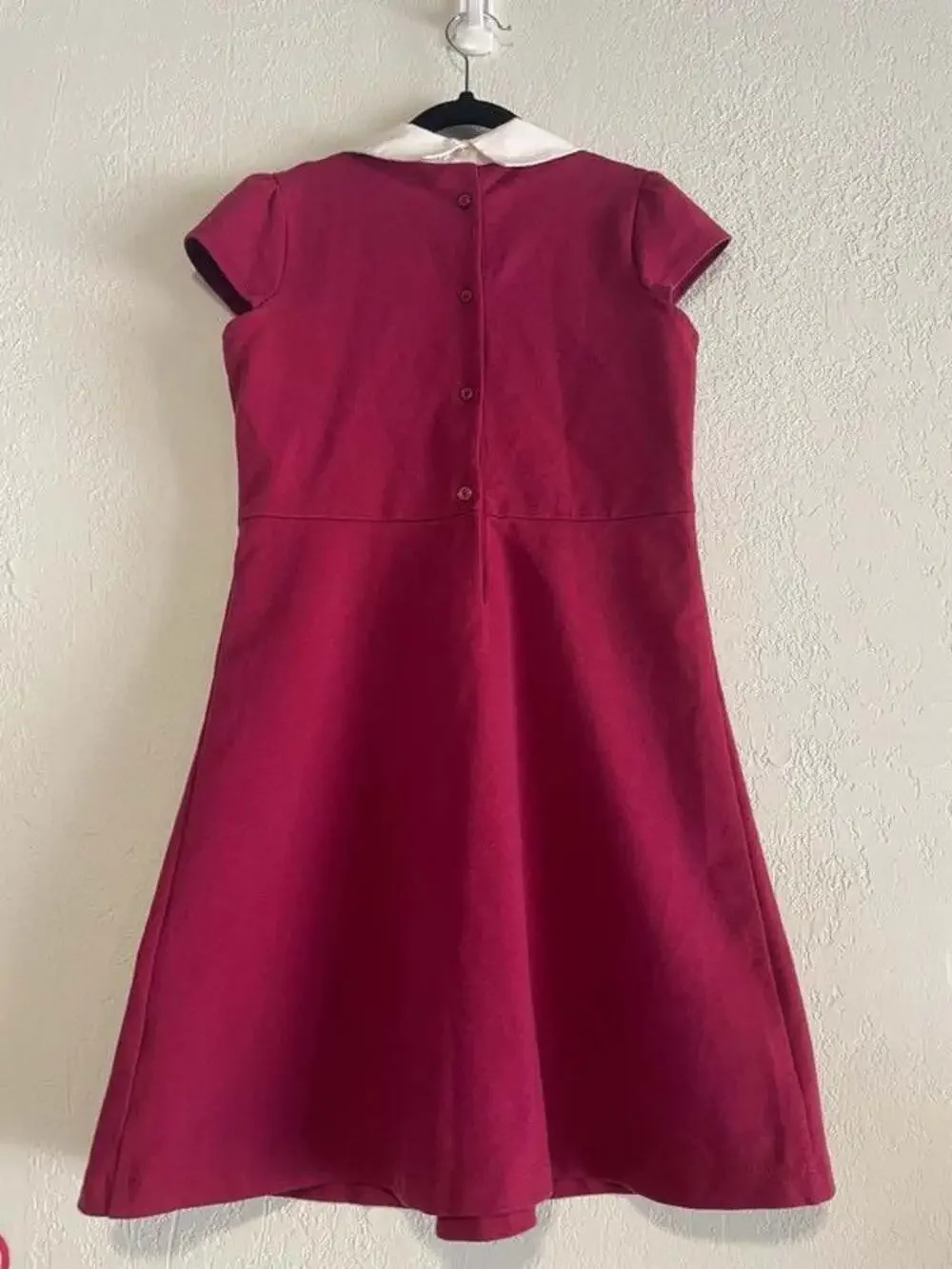 Janie and Jack Size 10 Dainty Berry Collared Ponte Dress with Buckle Detail